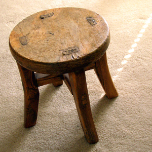 a wooden stool