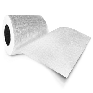 toilet paper with soft shadow over white background...